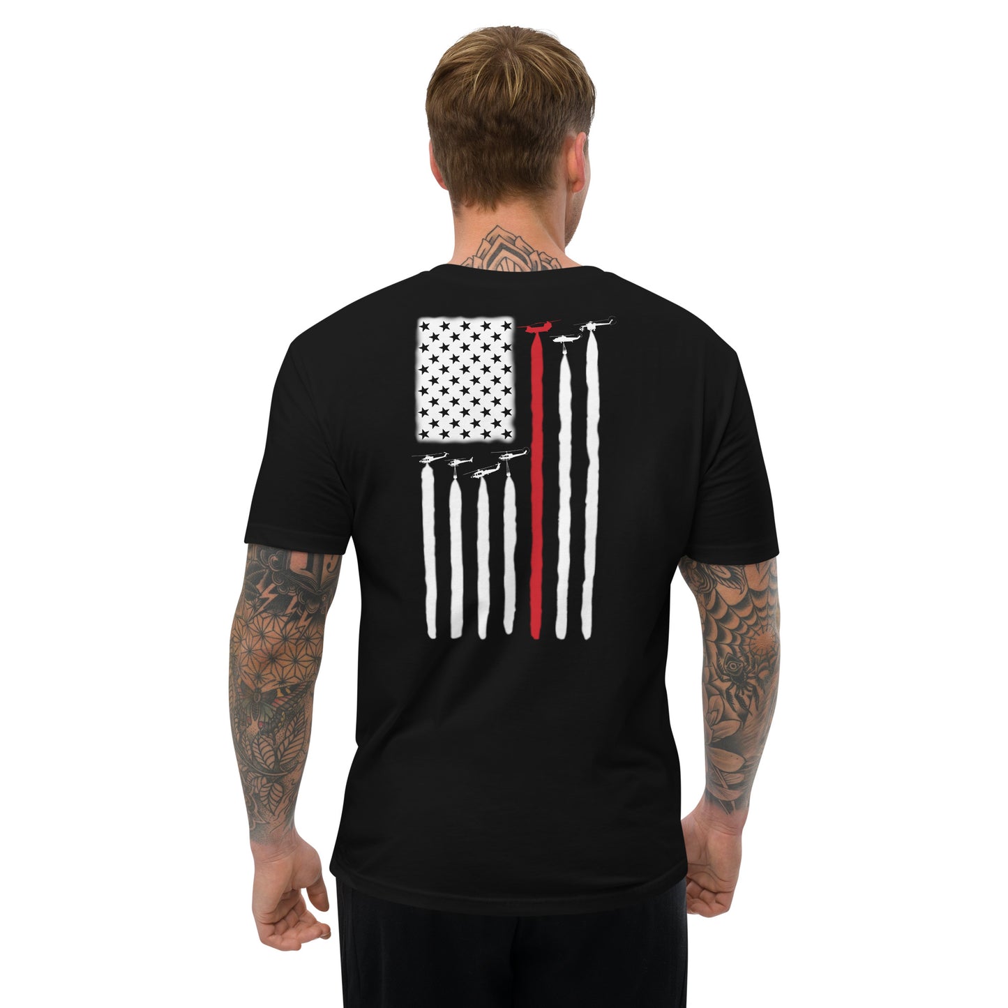 AerialFire Helicopter Flag Short Sleeve T-shirt
