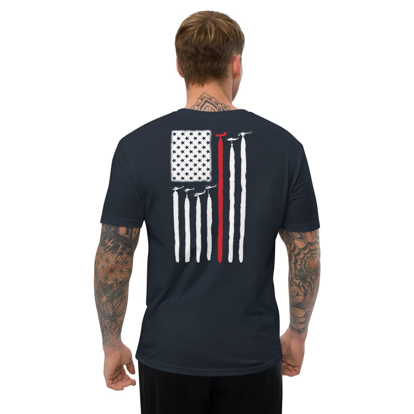 AerialFire Helicopter Flag Short Sleeve T-shirt