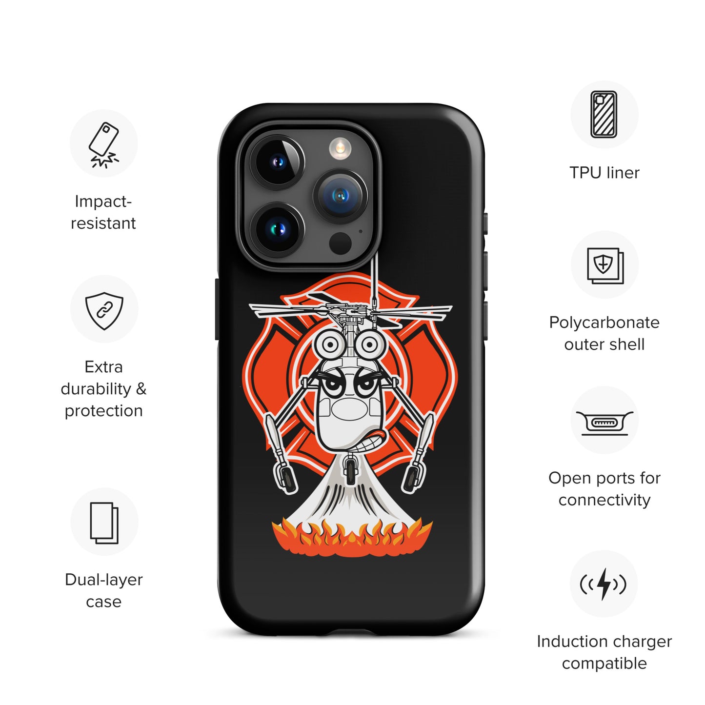 AerialFire S-64 Air Crane Cartoon Tough Case for iPhone®
